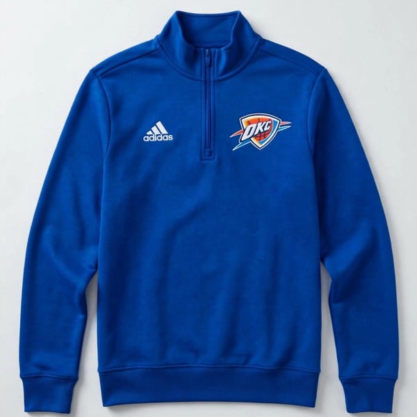 Adidas Women's Oklahoma City Thunder Quarter Zip Pullover Size S Blue