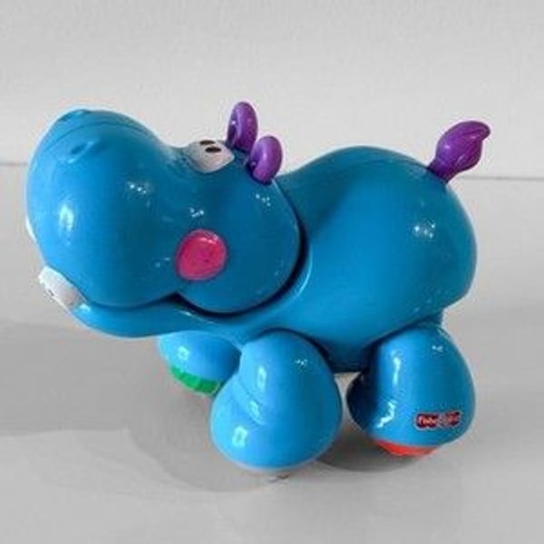 Fisher Price Blue Hippo Amazing Animal Clicking Moving Animal