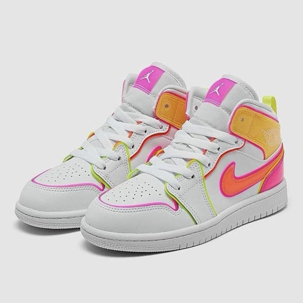 Jordan  Shoes Nike Air Retro 1 Mid (PS) Edge Glow CV4611-100 Size 7Y