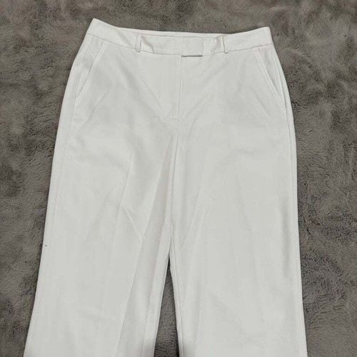 WHBM Luna White Wide Leg Trousers Size 14 Career Minimalist Business  9