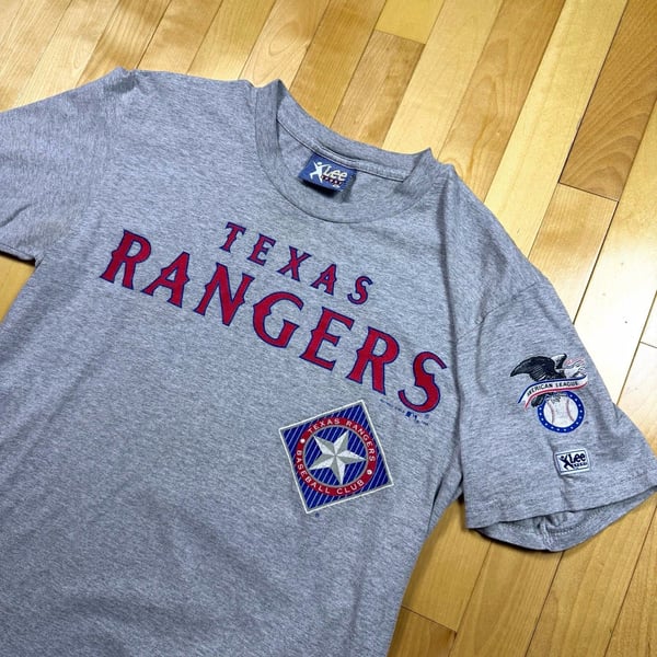 Vintage 1995 Texas Rangers Lee Sport T Shirt Mens M MLB Baseball Gray USA Made