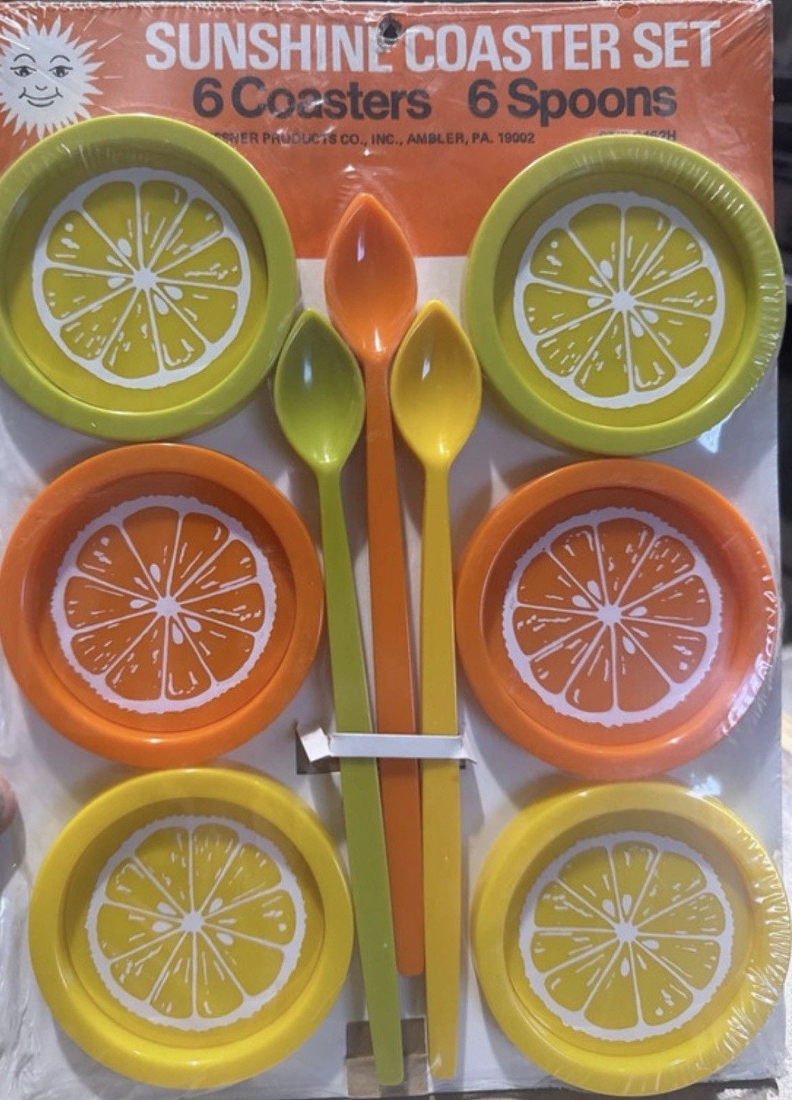 Retro 1970s 12 Pc Coaster Set Sunshine Summertime Citrus Florida Gift Lake 4