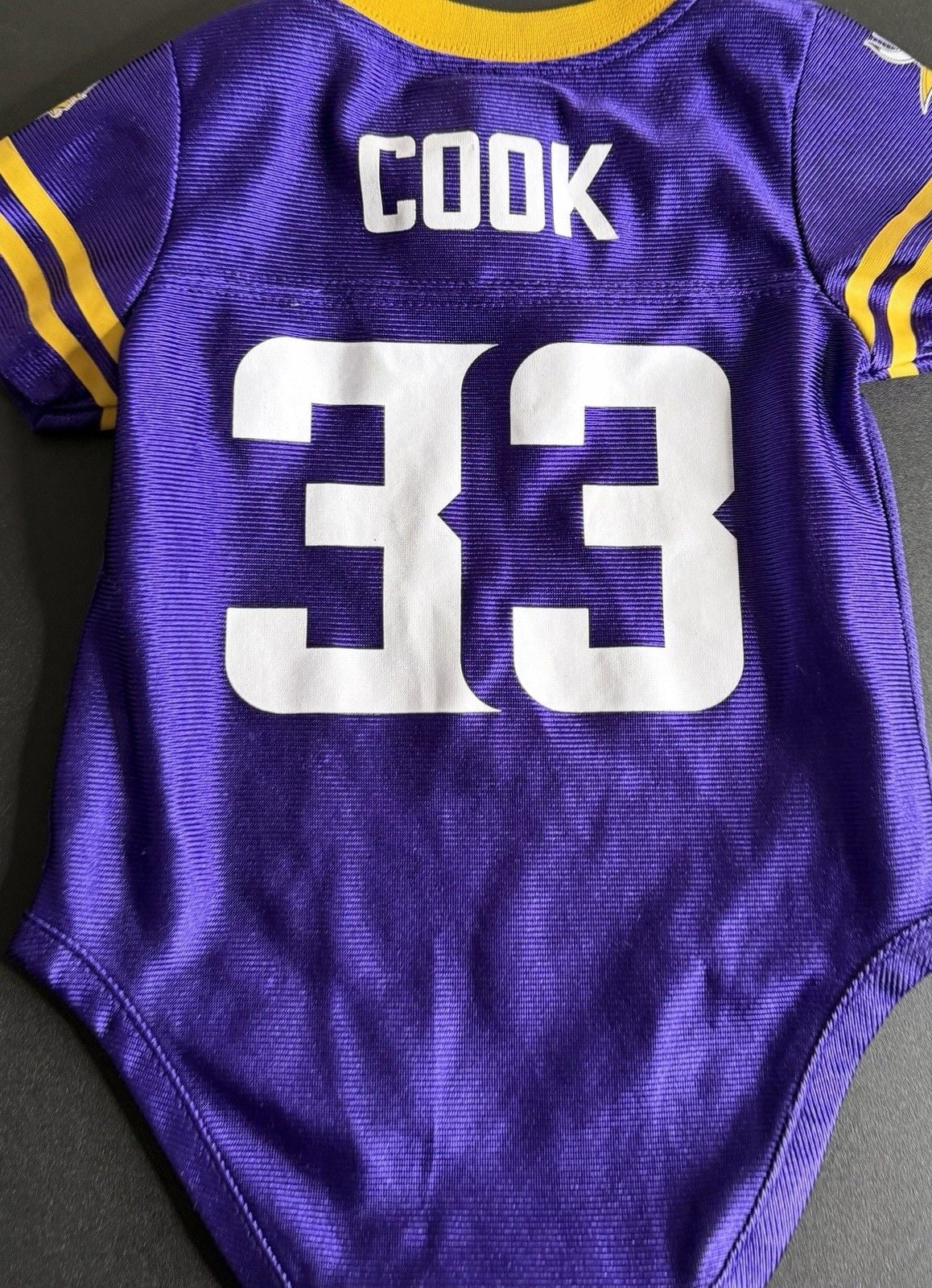 NFL Team Apparel Kids Minnesota Vikings #33 Cook Baby Bodysuit 3-6M Purple 8