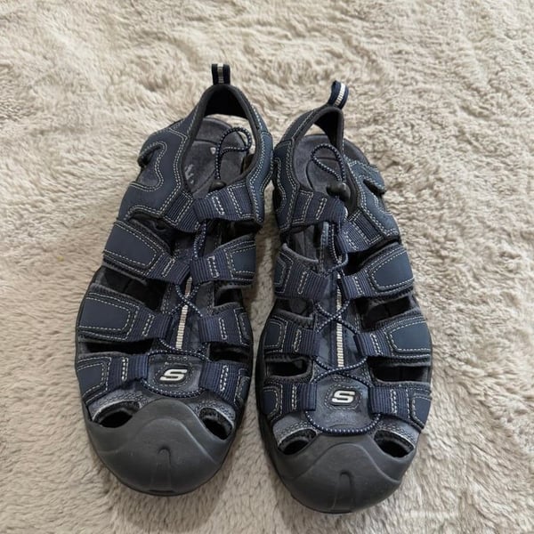 Skechers Bon Voyage 22051 Navy Sport Sandals Men Size 8 Outdoor