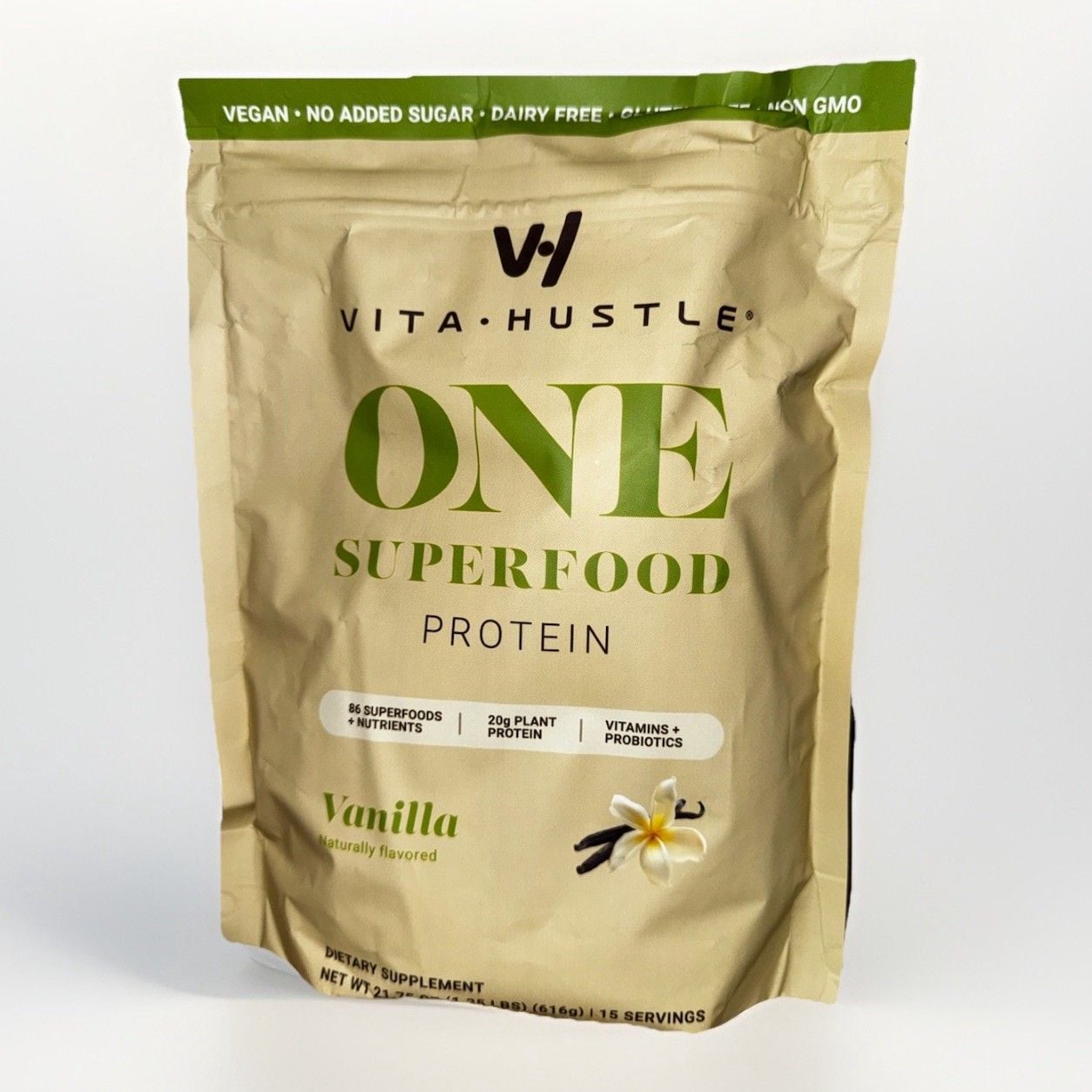 VitaHustle ONE Vegan Protein Powder, Vanilla 1