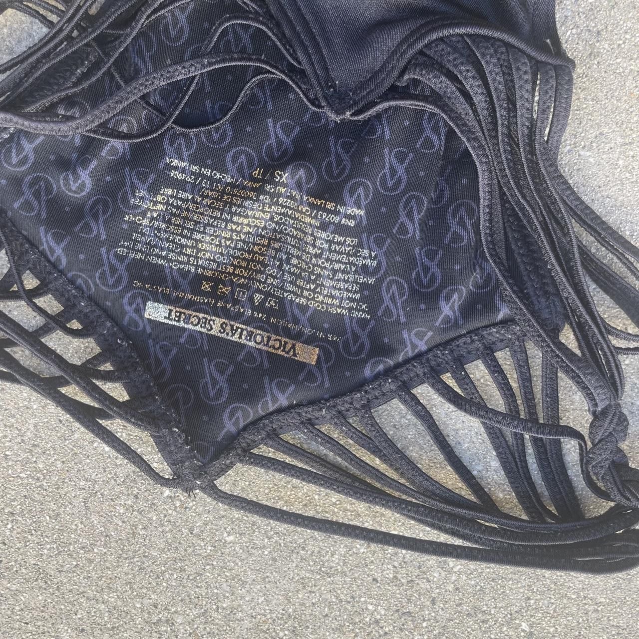 cheeky black macrame bikini bottoms  8