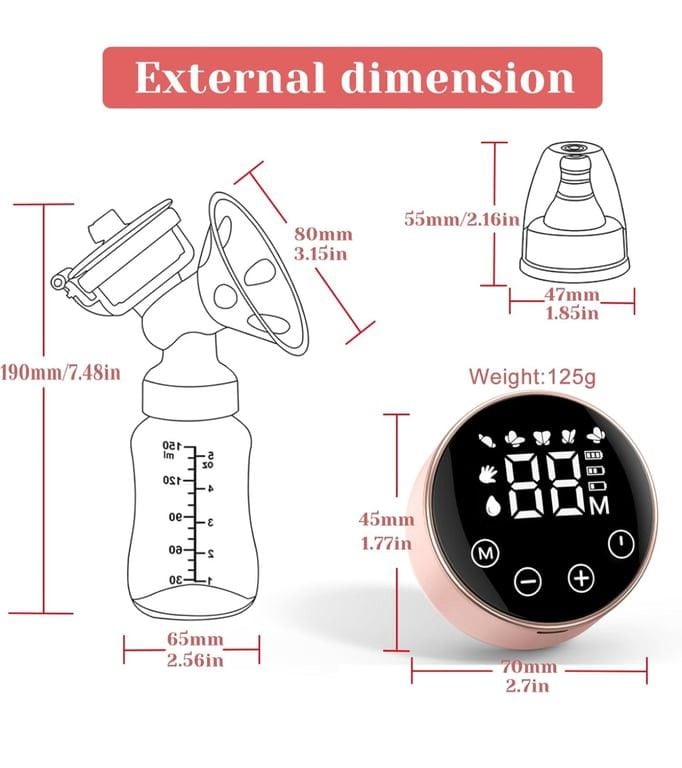 Electric Double Breast Pump with LCD Display and Accessories 3