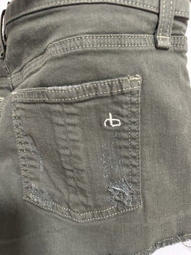 Rag & Bone for Intermix 24 Stretch denim low rise shorts 2 in inseam Army Green 7
