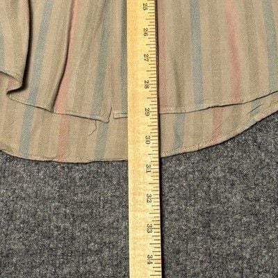 Vintage Sanfranco Ruffini Men Button Down Shirt L Neck Tan Stripe spring casual 12