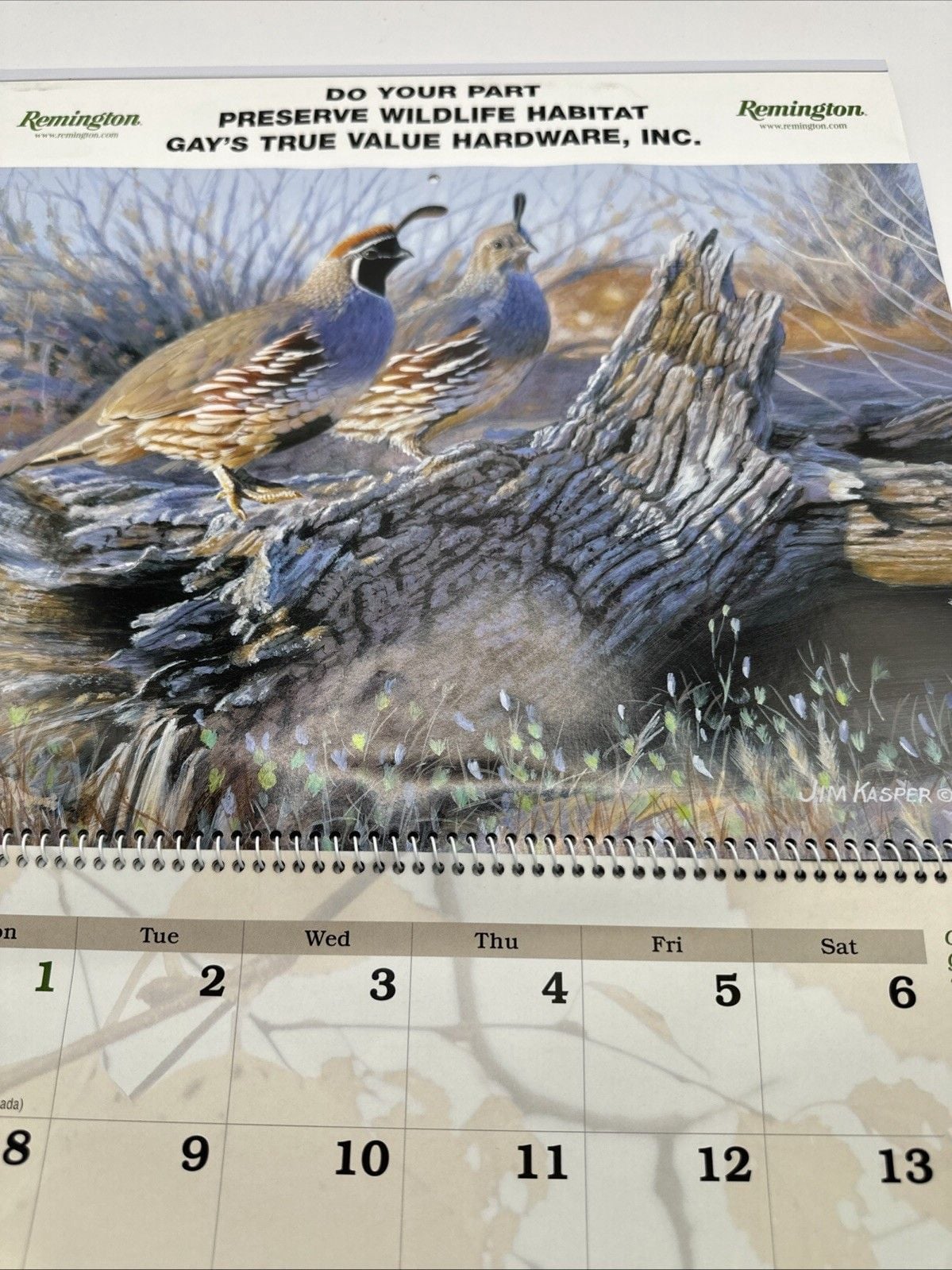 Vintage 2008 Remington Hunting Calendar Gays True Value Tunkhannock Pa Deer Hunt 6
