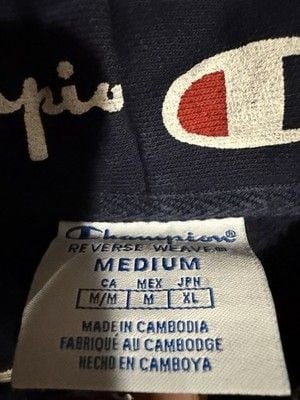 Champion Men’s Blue Logo Fleece Sweatsuit Set Hoodie & Tapered Pants S Top M 4