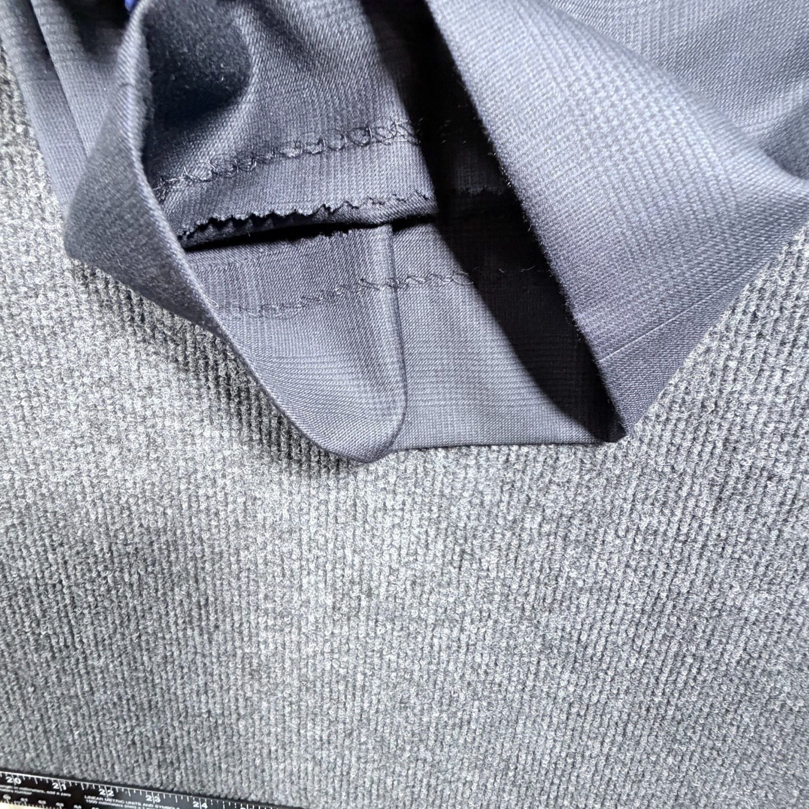 Vintage Brooks Brothers Pure Wool Suit 2 Pc Gray Blue Check Plaid 43R W38 L29.5 23