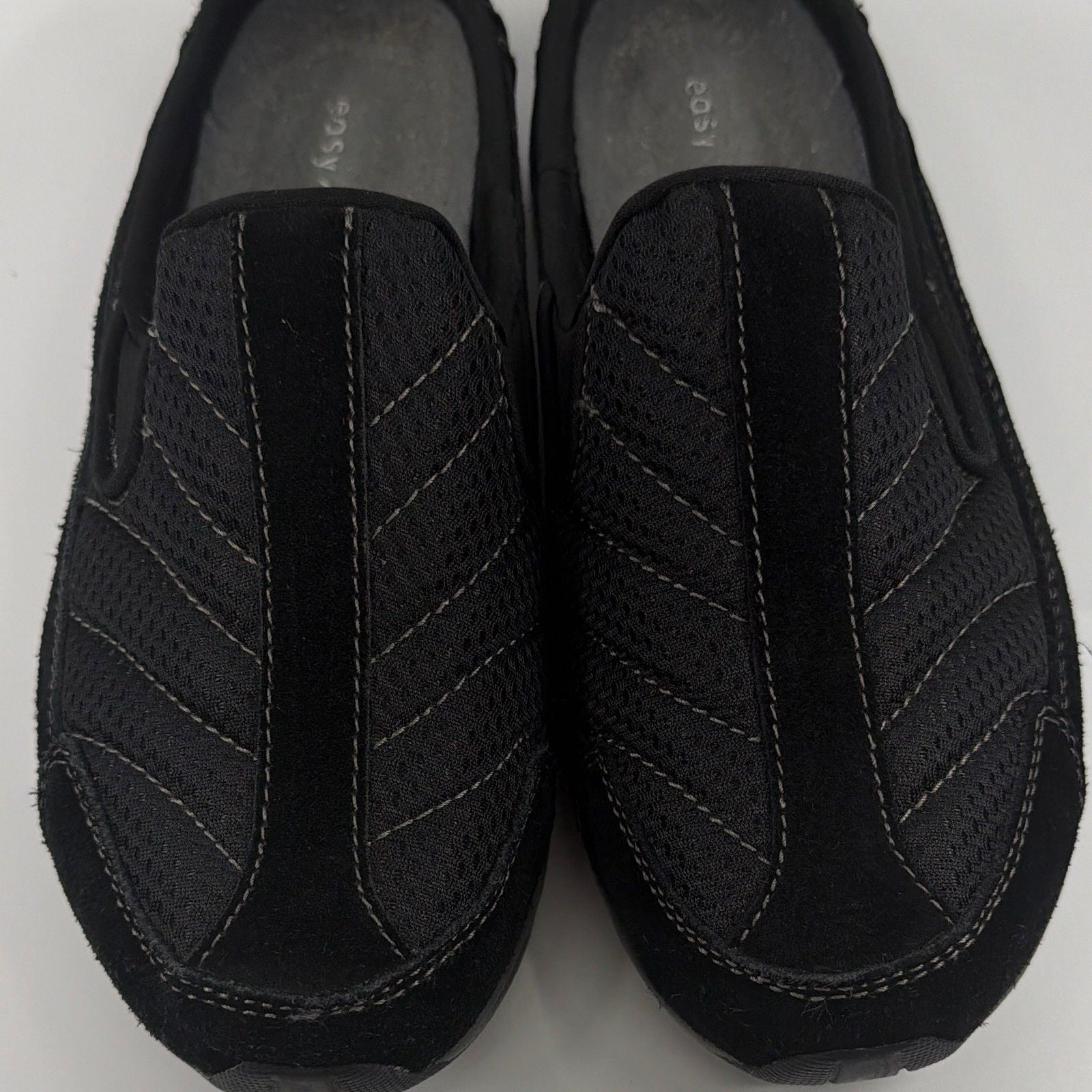 Easy spirit women’s Black Mesh Textile Slip-On Casual Shoes US 6.5 7