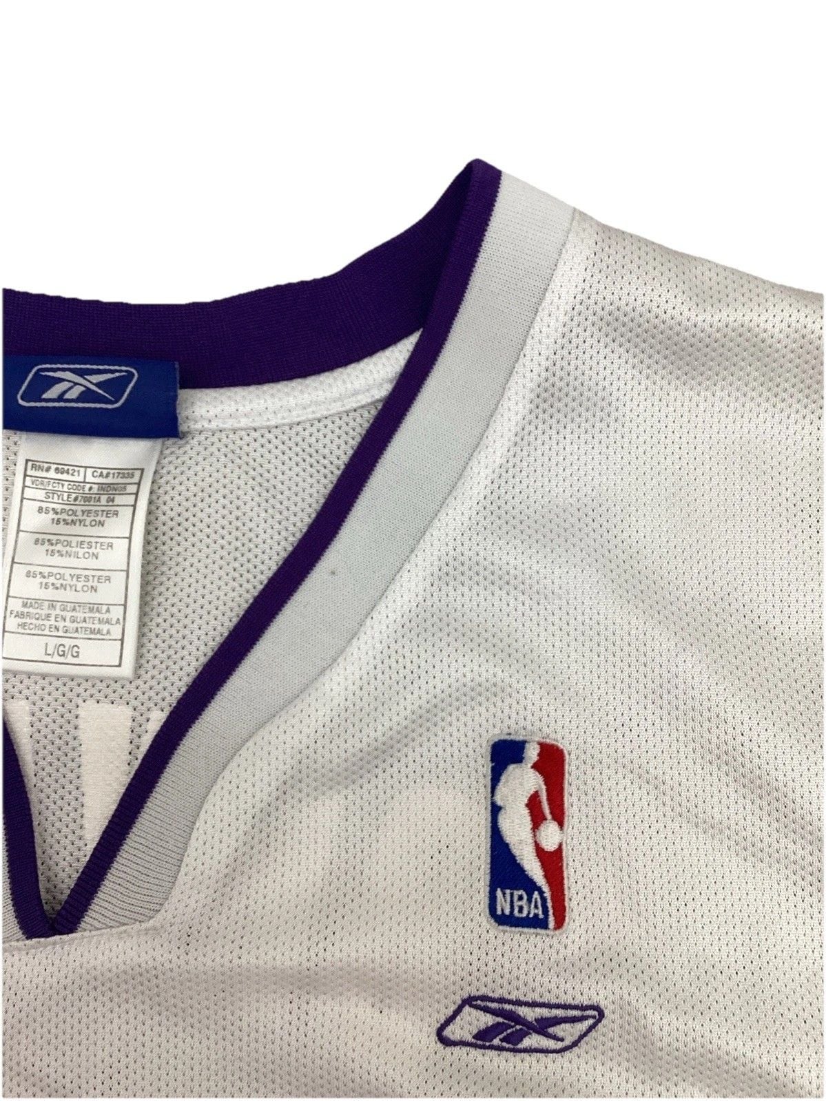 Kobe Bryant #8 Jersey White Reebok NBA Lakers Size Large Vintage 6