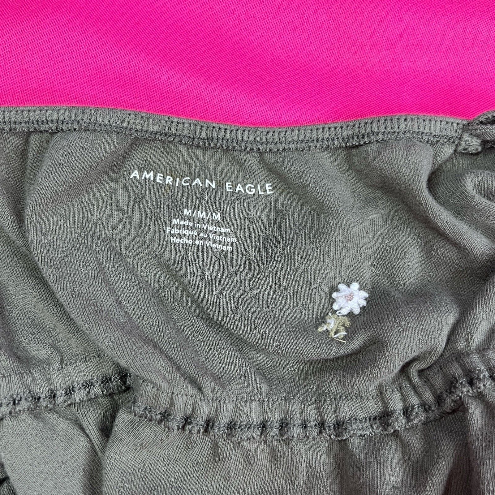 American Eagle Women's Gray Floral Embroidered Camisole Adjustable Straps M 4