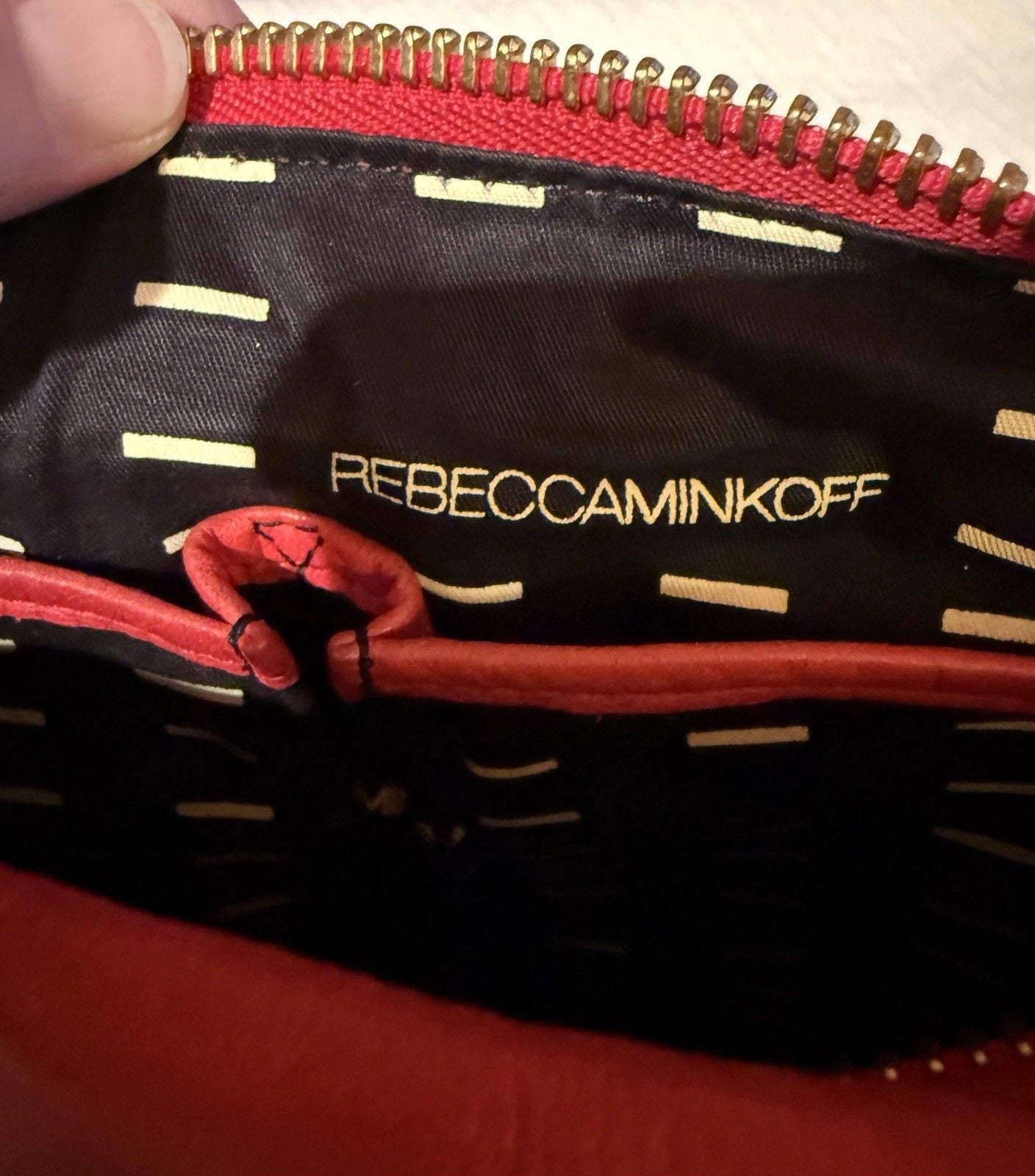 Rebecca Minkoff Red Medium Shoulder Bag Gold Chain Strap Zip Inner Pockets 6
