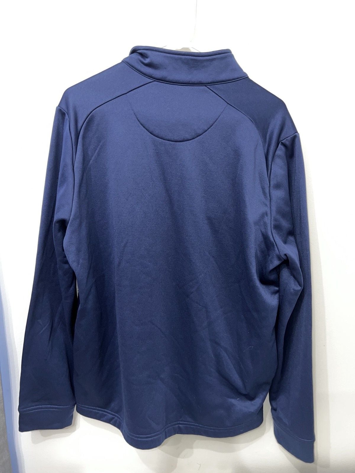 Callaway Mens Navy Blue Textured Quarter Zip Golf Pullover Sweatshirt Size M 7