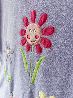 Vintage Okie Dokie Baby Girl Fleece Blanket Butterfly Ladybug Pink Purple 2