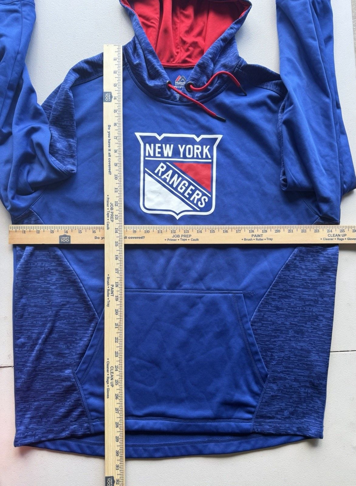 Majestic New York Rangers NHL Hockey Pullover Hoodie Blue/Red/White XL 4