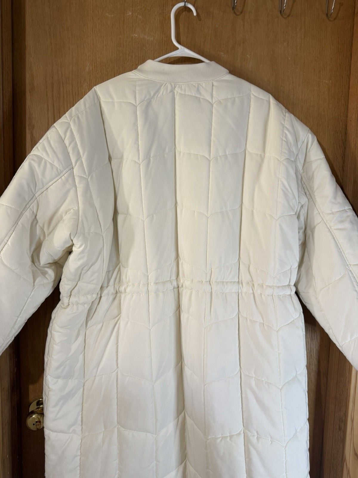 Amazon Essentials Ivory Solid Quilted Collared Long Sleeve Coat Plus 3X 3