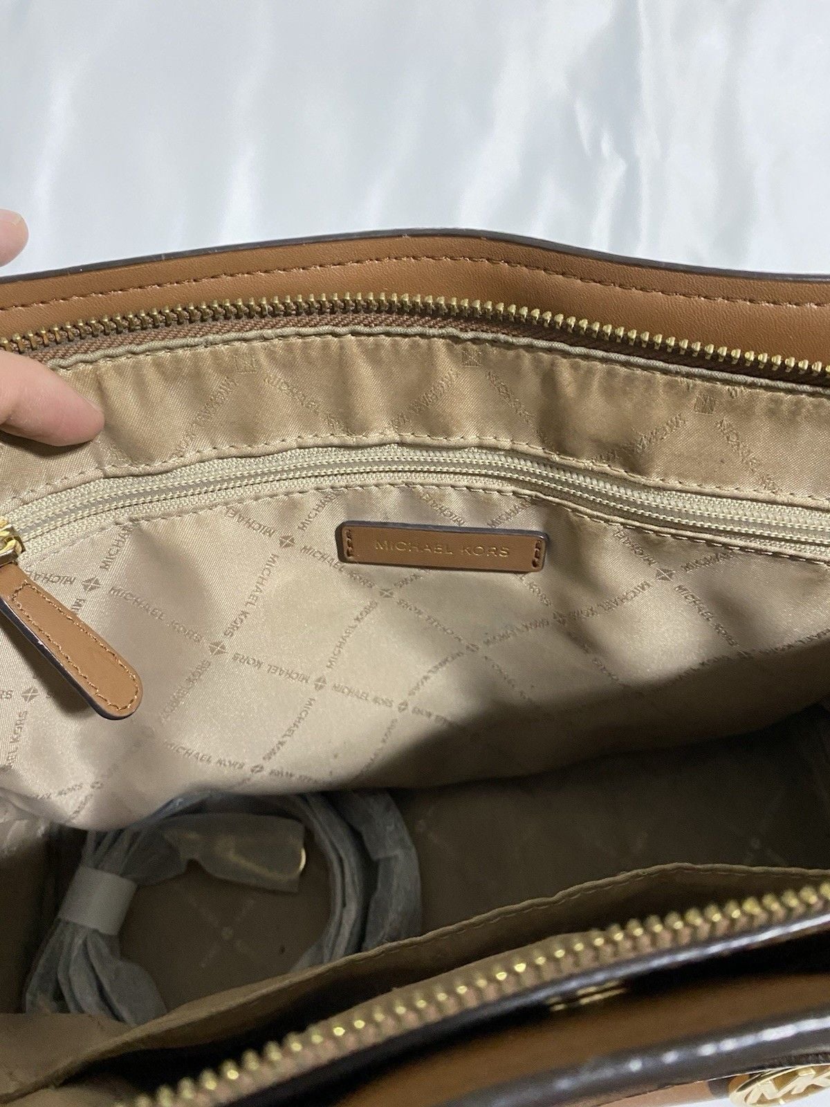 Michael Kors Authentic Brown Satchel with MK Logo Used 5