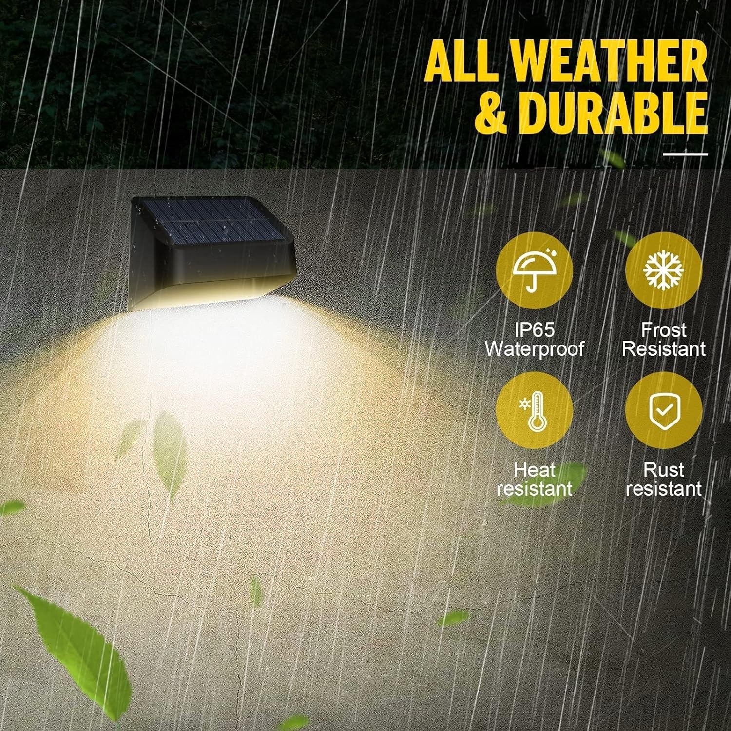 Brighter Solar Fence Lights,Solar Lights Outdoor Waterproof,Warm White and RGB 8 6