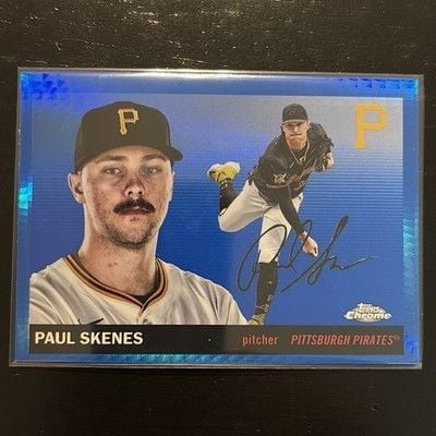 2025 Topps Chrome Platinum Anniversary Paul Skenes Blue Prism Refractor #197 1