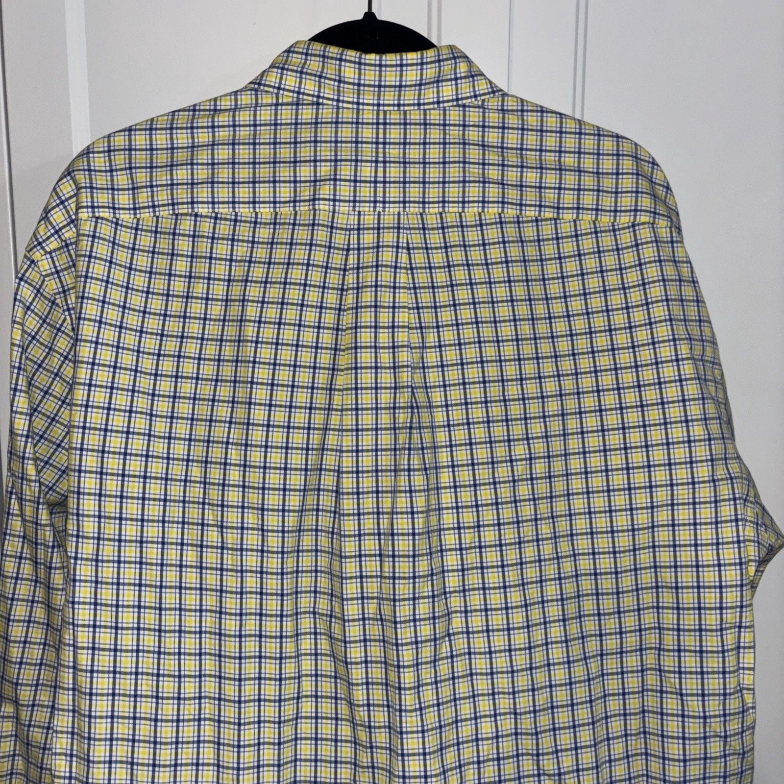 Ralph Lauren Shirt Men's Large Tall Blue Yellow Check Long Sleeve 7