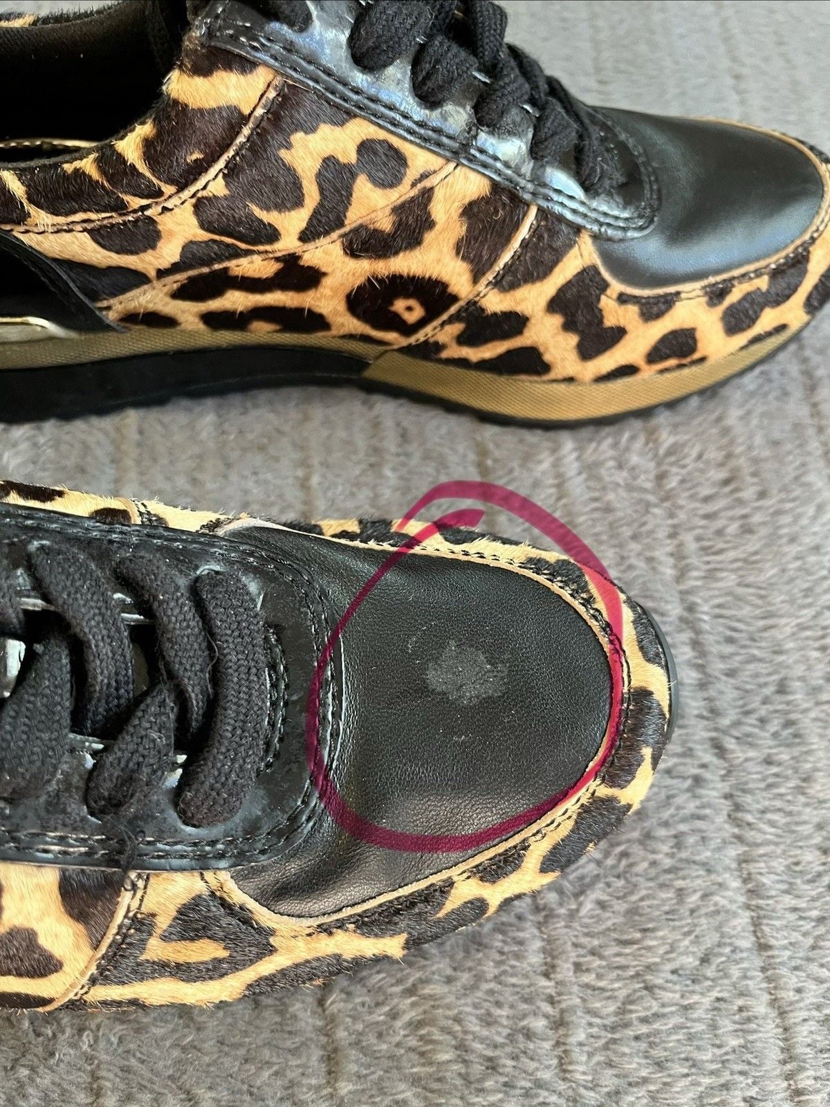 Women’s Michael Kors Trainer Sneakers Leopard Print Calf Hair Size 5.5 11