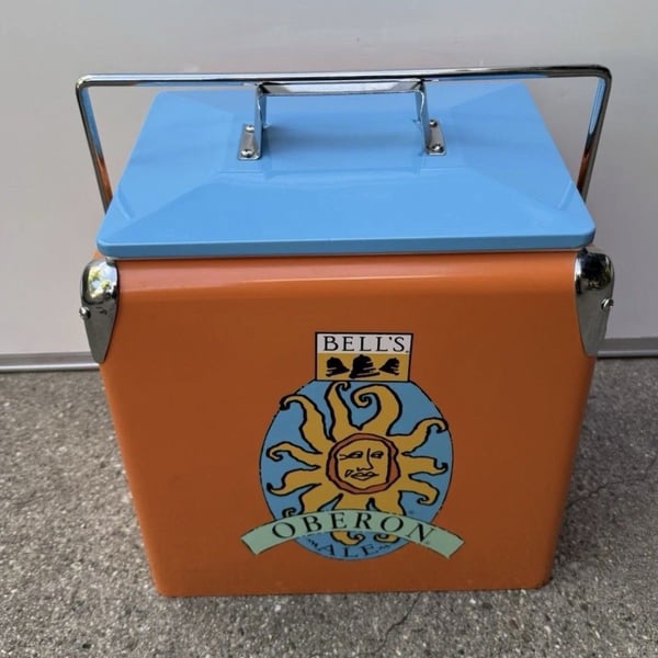 NEW-Vintage Bell's Oberon Ale Brewery Style Steel Retro Cooler Chest