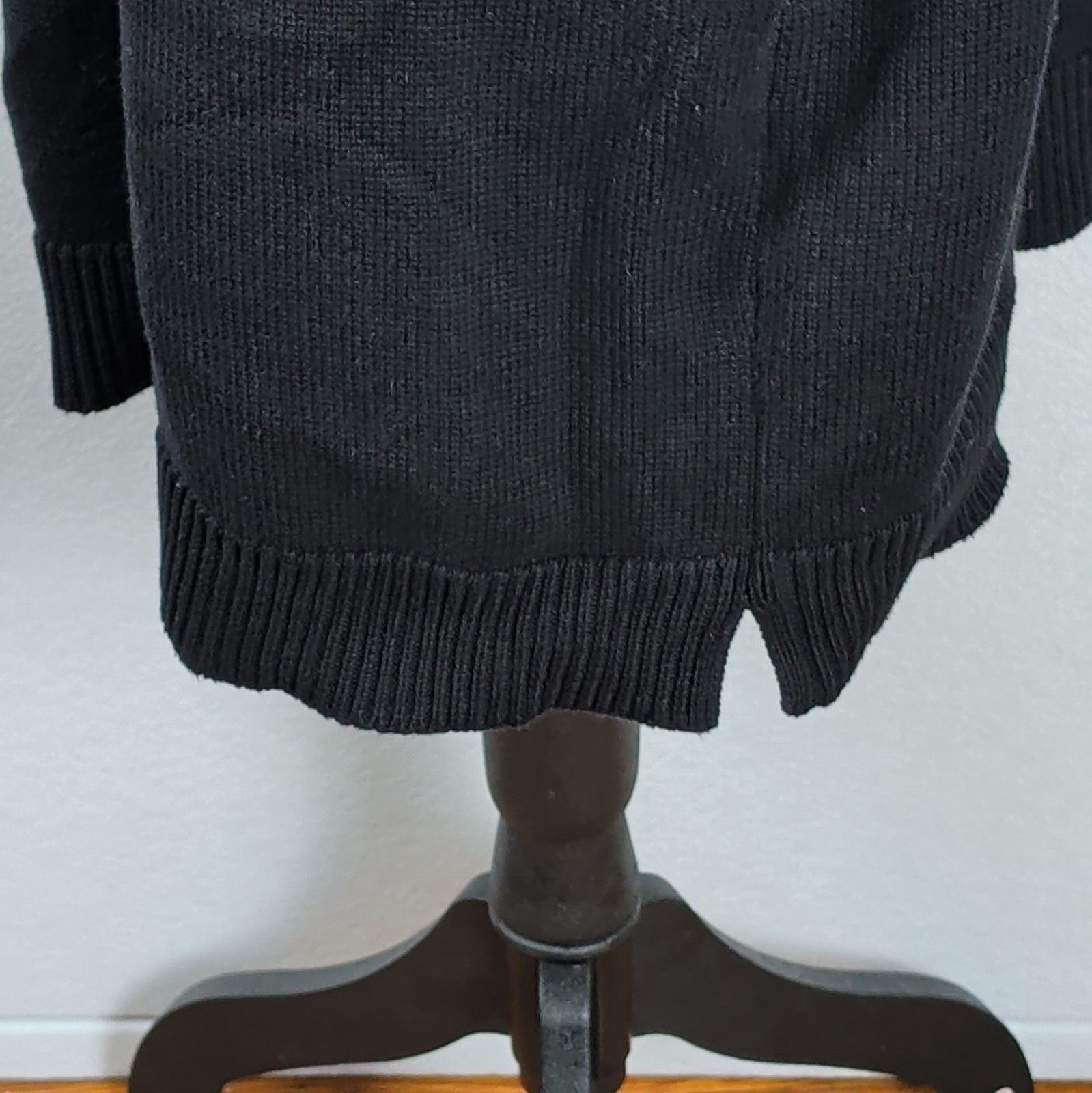 Tommy Hilfiger Hooded Sweater Dress XL Black Red White Striped Short Sleeve Knit 6
