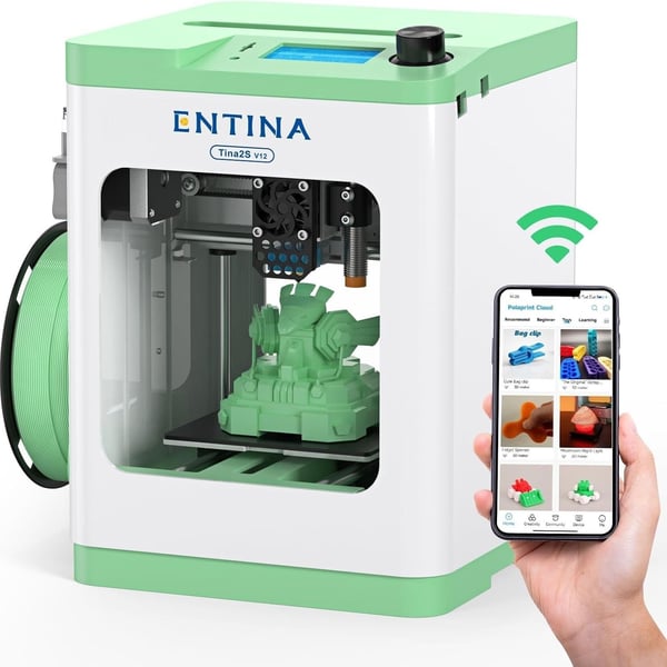 Entina Tina2S 3D Printer with WiFi Cloud Printing, Huge Library, Fully Assembled