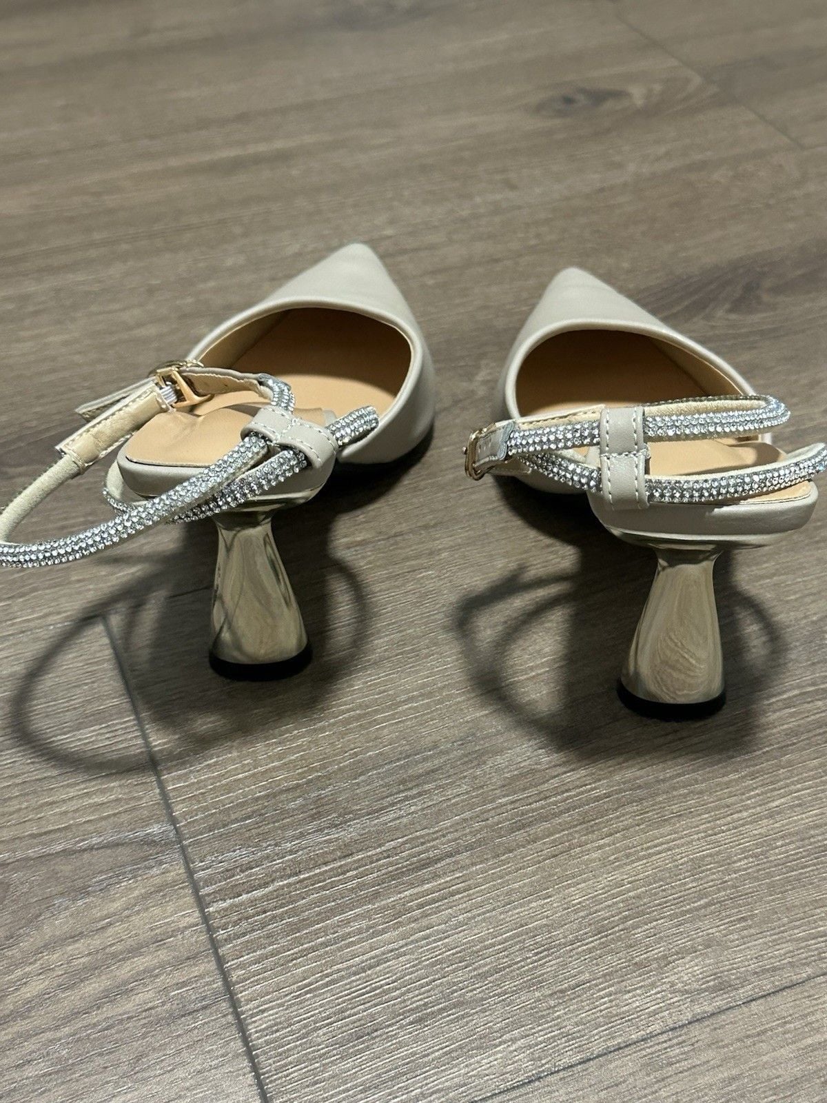 Aldo Lilya Nude Beige Heels Pumps Shoes with Ankle Strap  Womens Size 10 7