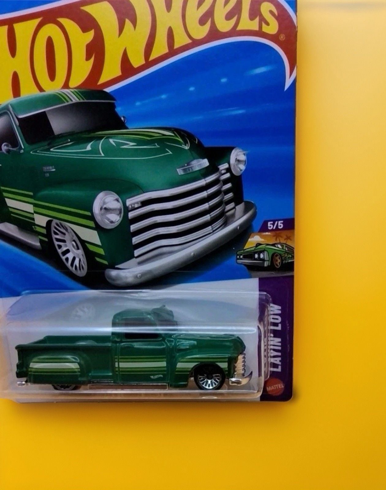 NEW 2026 Hot Wheels La Troca Green Chevy Pickup Layin’ Low 5/5 #137/250 1:64 NIP 2