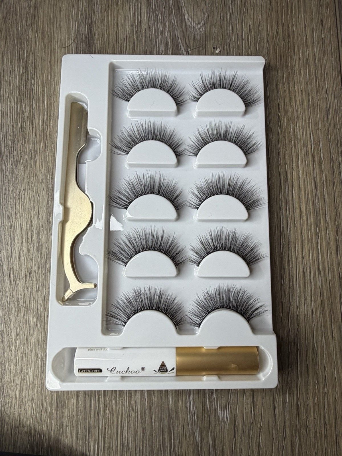 Cuckoo Faux Mink Eyelashes Black Long Natural Full Volume Reusable + Adhesive 2