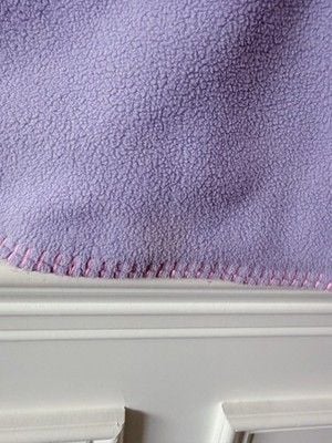 Vintage Okie Dokie Baby Girl Fleece Blanket Butterfly Ladybug Pink Purple 4
