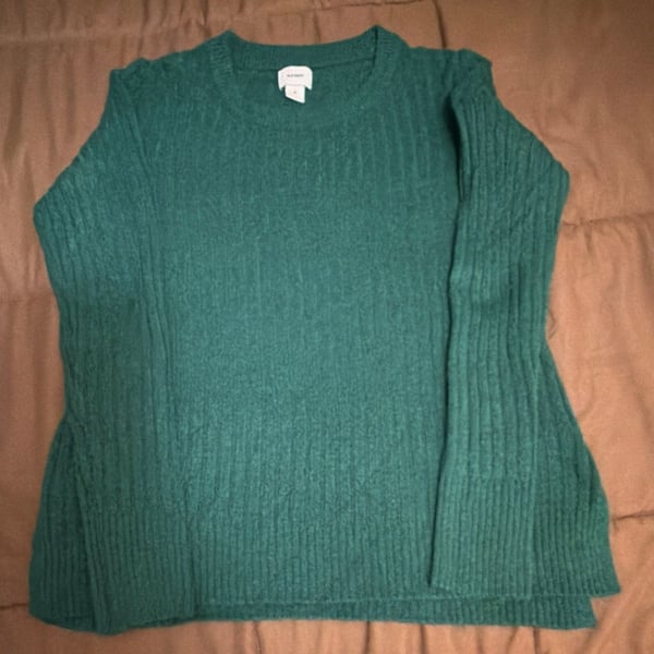 Old Navy Green Ribbed Knit Pullover Sweater Women's