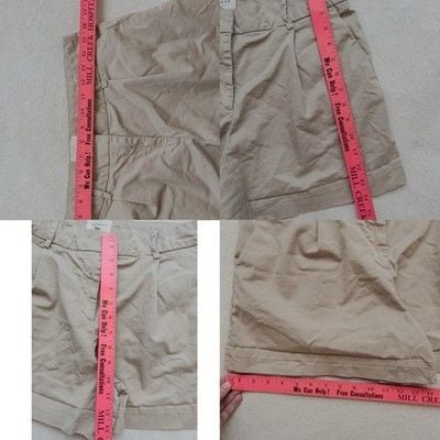 Sézane Paris France Pleated Cuffed ROME Chino Shorts in Beige - Size FR 40 US 8 8