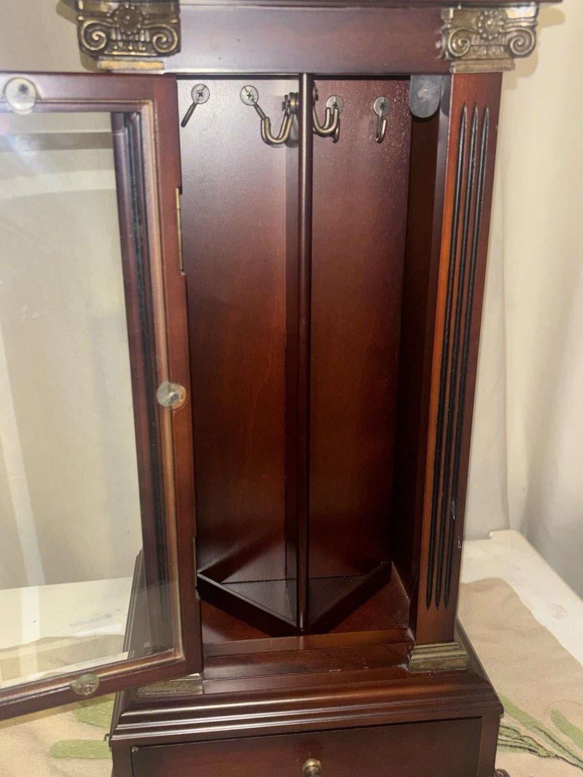 Vintage Bombay Company Rotating Jewelry Box Chest Case Organizer Necklace 18" 3