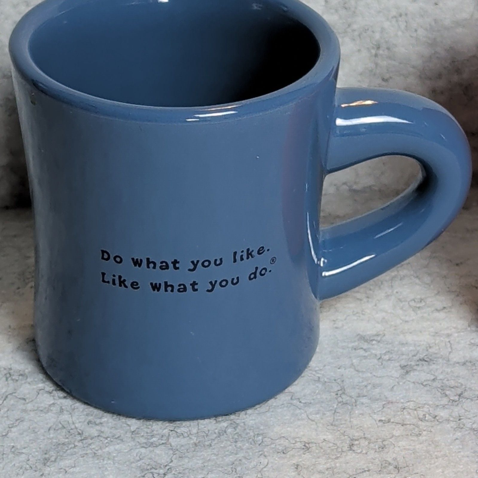 Life is Good Ceramic Coffee Mug Set 12 fl oz 2-Piece Blue Orange Quotes 3