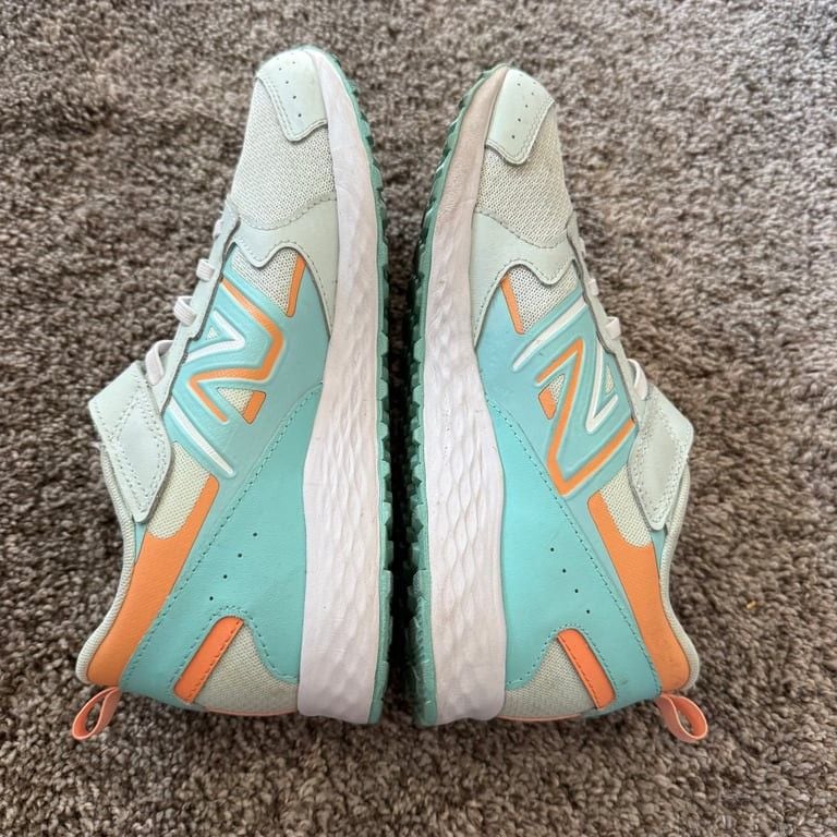 New Balance US 7 Fresh Foam 650 Bungee Lace w/ Top Stra Blue Orange Comfort 6