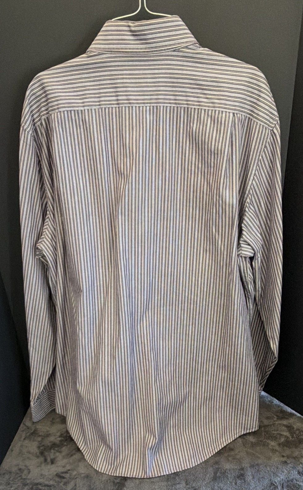 Black Brown 1826 Men's XL Regular Fit Striped Cotton Button-Down Shirt 4