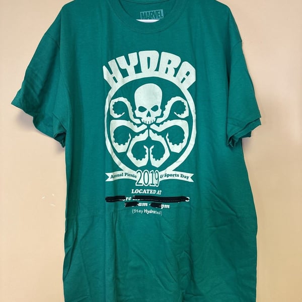 NWOT Loot Crate Marvel Hydra Annual Picnic & Sports Day 2019 T-Shirt XL X Large