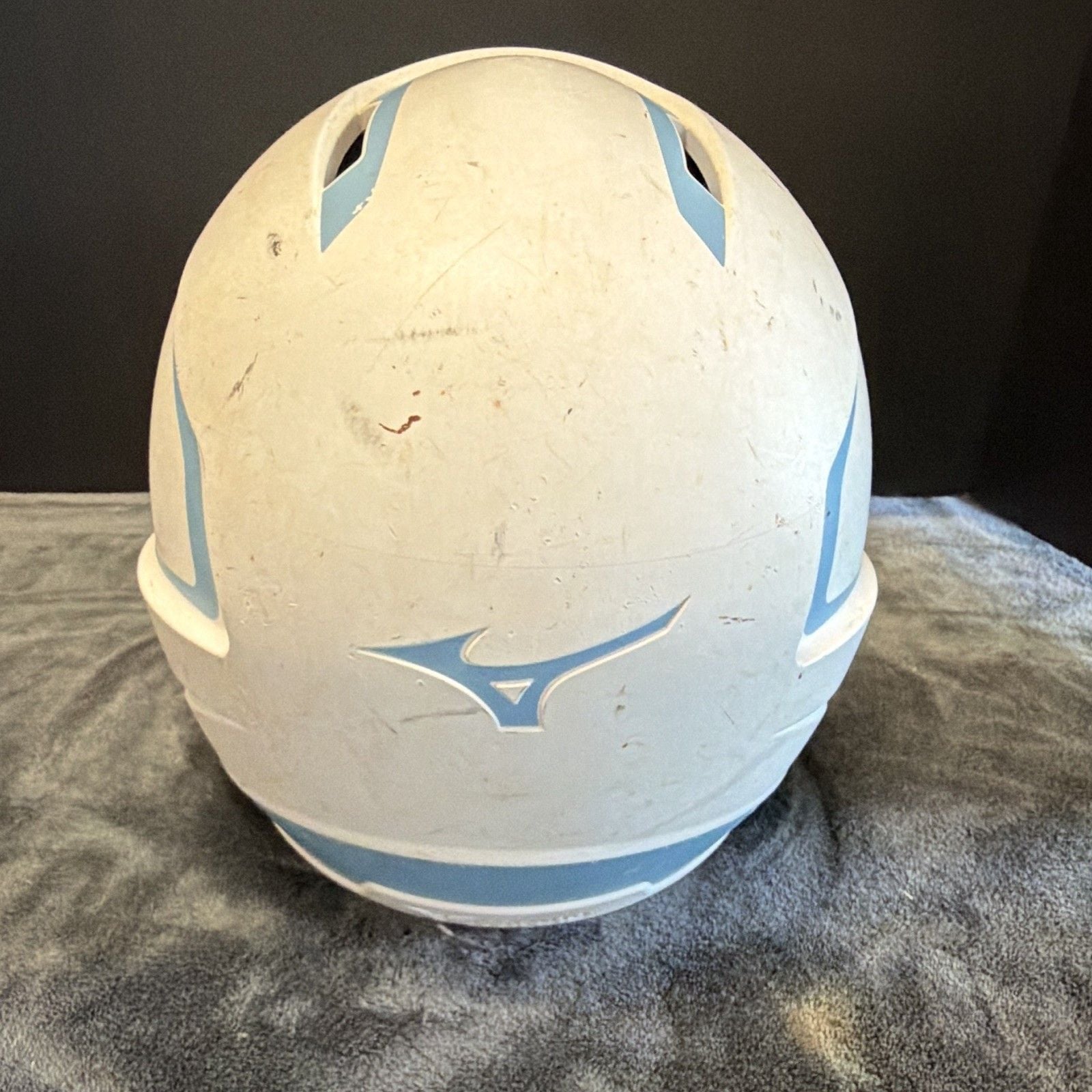 Mizuno MVP Adult G2 Full Face Batting Helmet w Face Guard6 3/4-7 3/8, Wht/Lt Blu 3