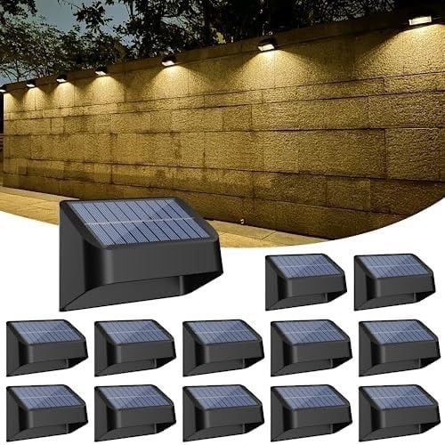 Brighter Solar Fence Lights,Solar Lights Outdoor Waterproof,Warm White and RGB 8 1
