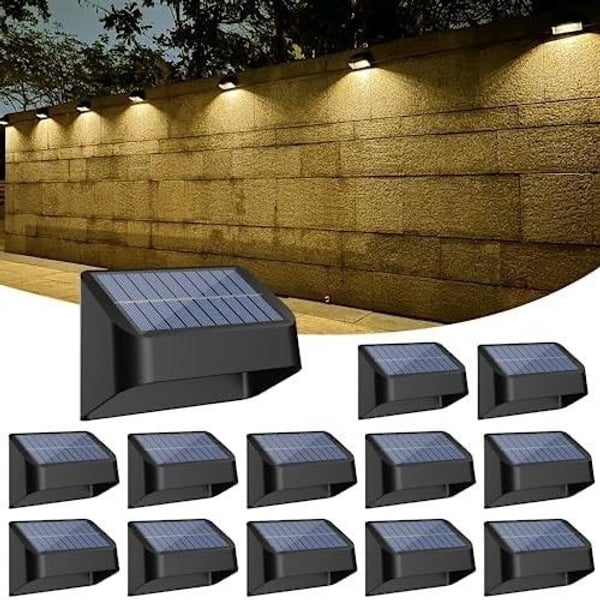 Brighter Solar Fence Lights,Solar Lights Outdoor Waterproof,Warm White and RGB 8