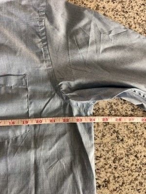Reed Edward Mens Button Down Denim Blue Casual Business Attire Large 100% Cotton 9