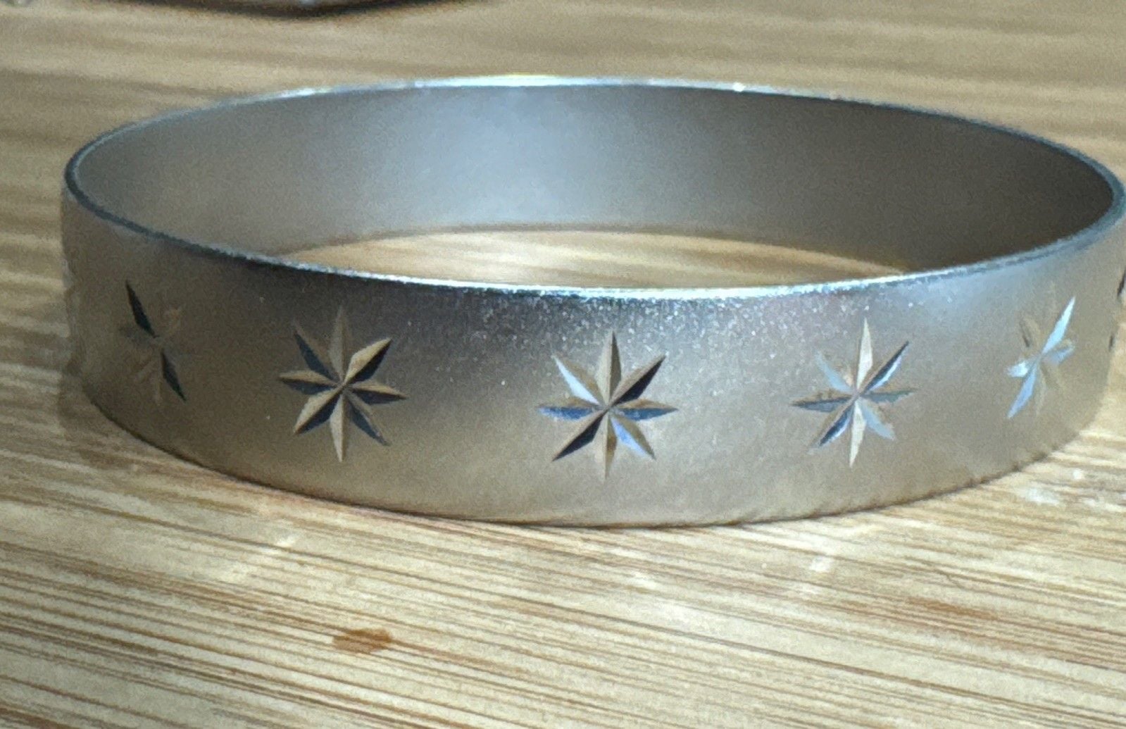 Wide Silver Tone Starburst Bangle Bracelet Atomic Celestial Wizard Halloween 7