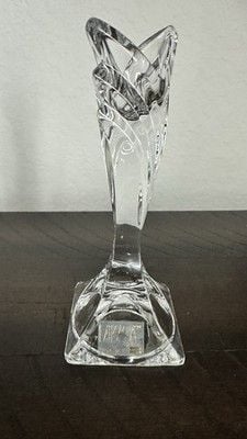 Mikasa Crystal Art Deco V-Shape Candlestick Candle Holder 6" West Germany 1