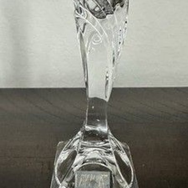Mikasa Crystal Art Deco V-Shape Candlestick Candle Holder 6" West Germany